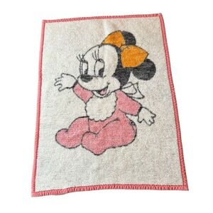 Vintage BIEDERLACK Walt Disney Co Minnie Mouse Baby Blanket Pink 1984 26x34 Pink